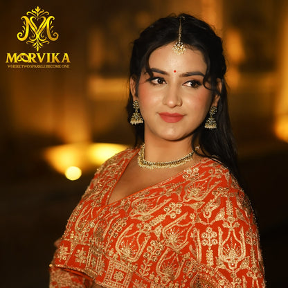 Classic Kundan Pearl Choker Necklace Set with Jhumka Earrings