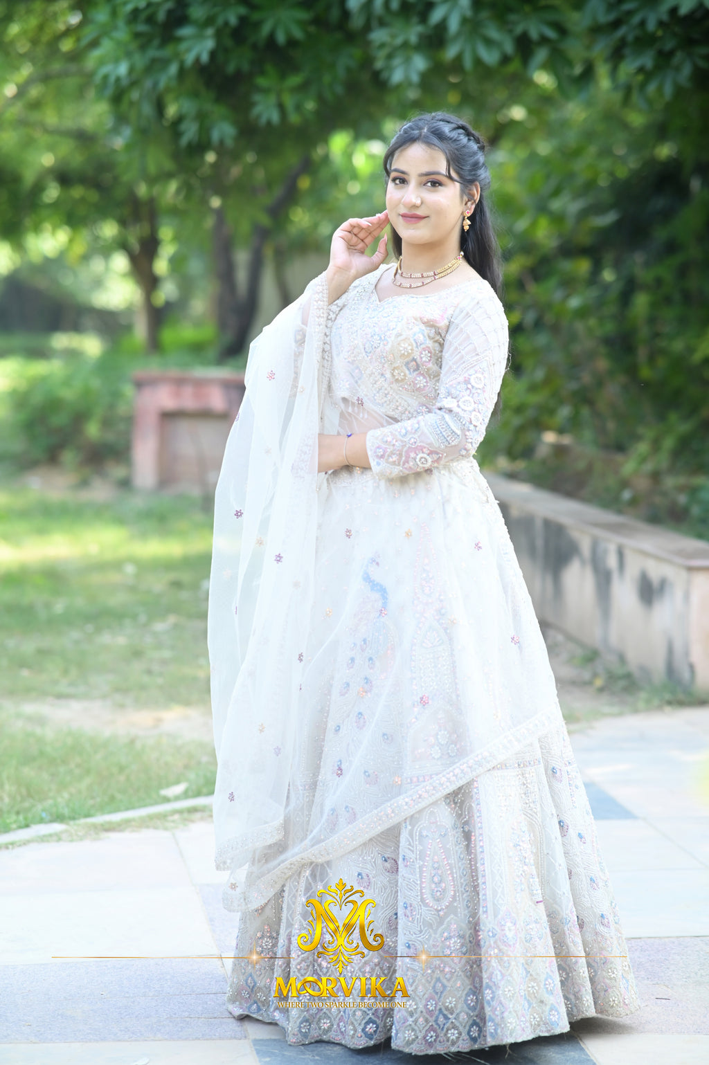 Morvika Ruby & Kundan Dual-Layer Necklace Set