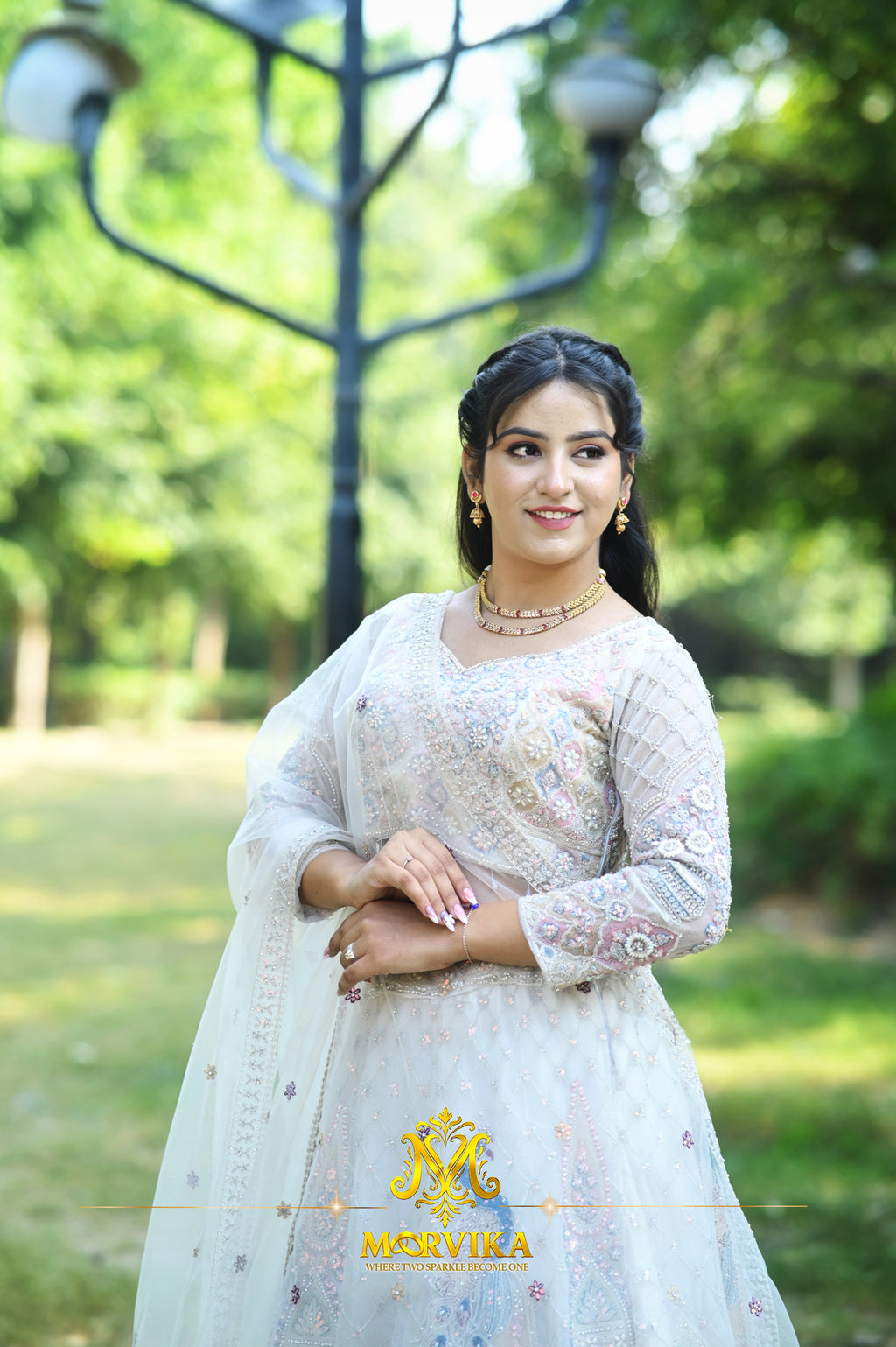 Morvika Ruby & Kundan Dual-Layer Necklace Set