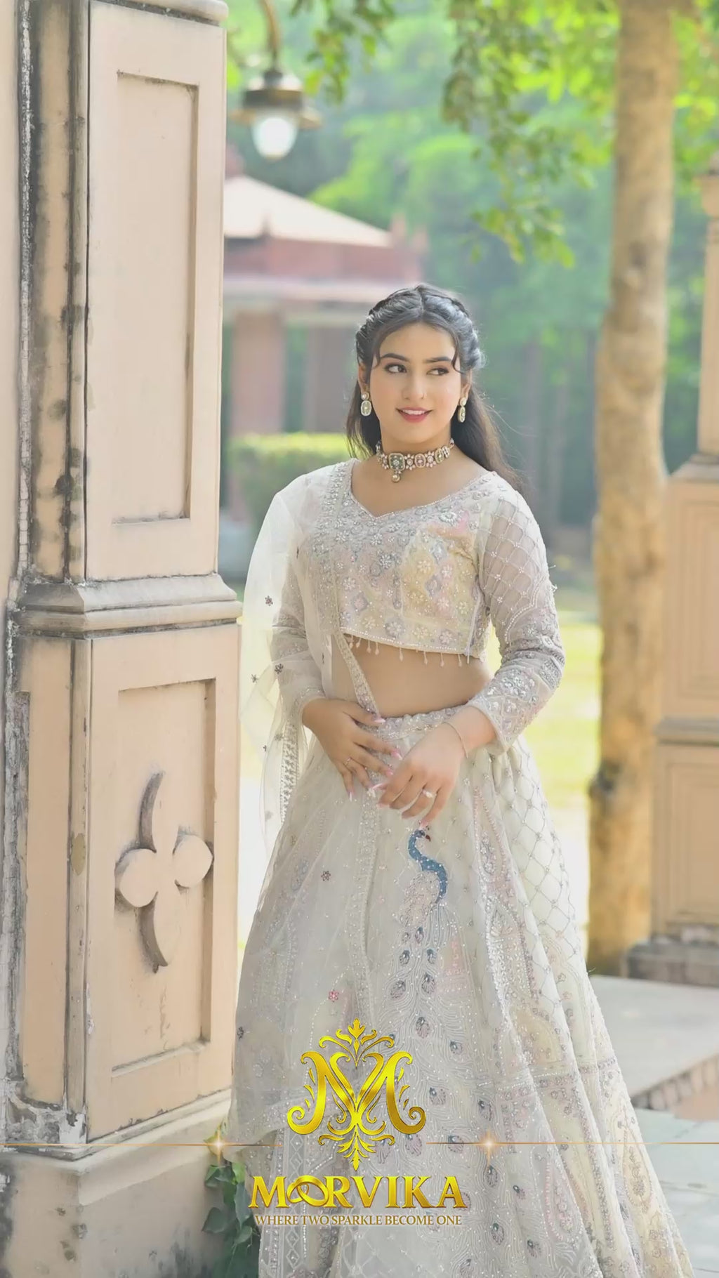 Morvika Green Kundan Enamel Choker Set